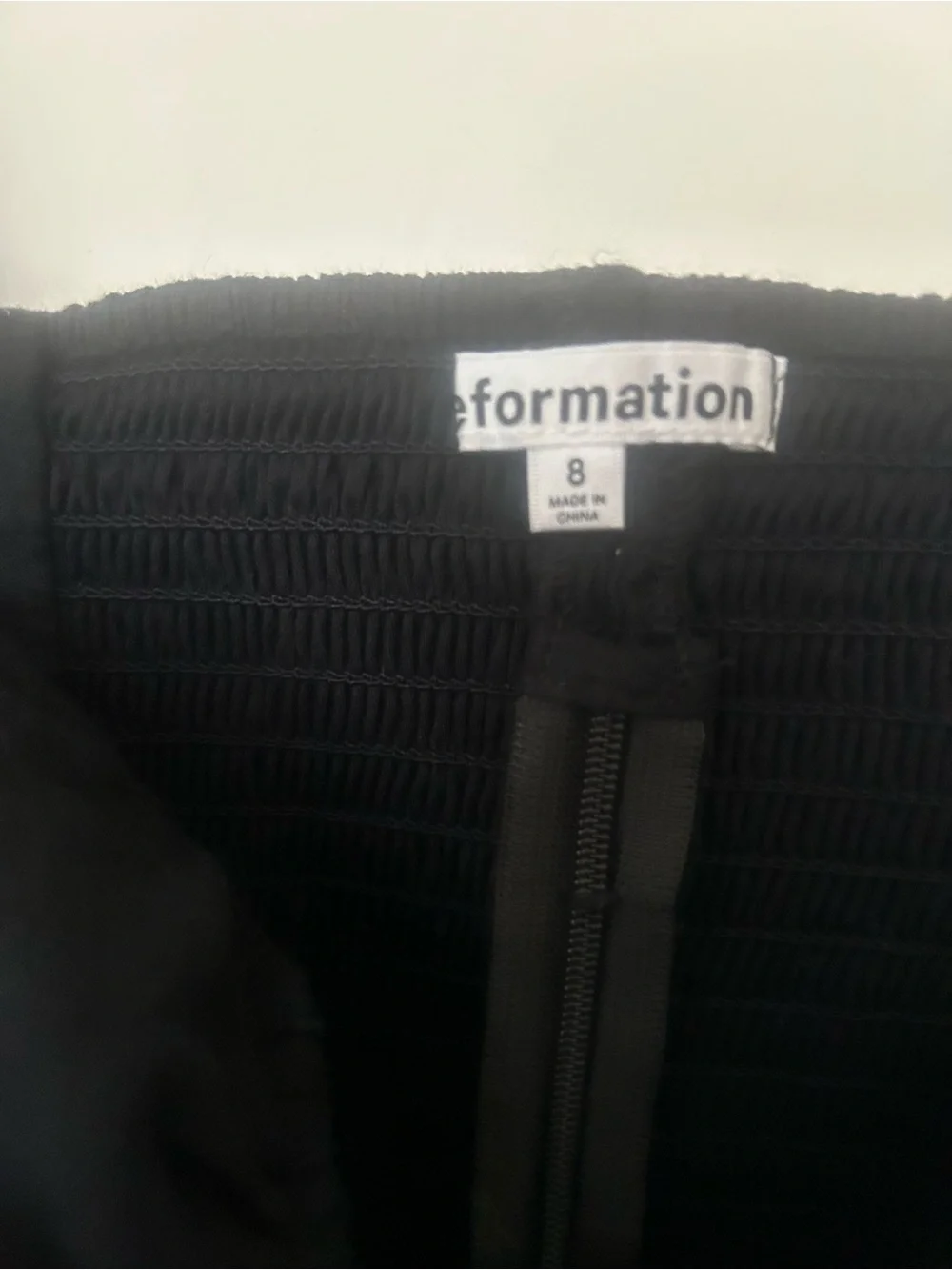 Reformation Black Square Neck Puff Sleeve Crop Top